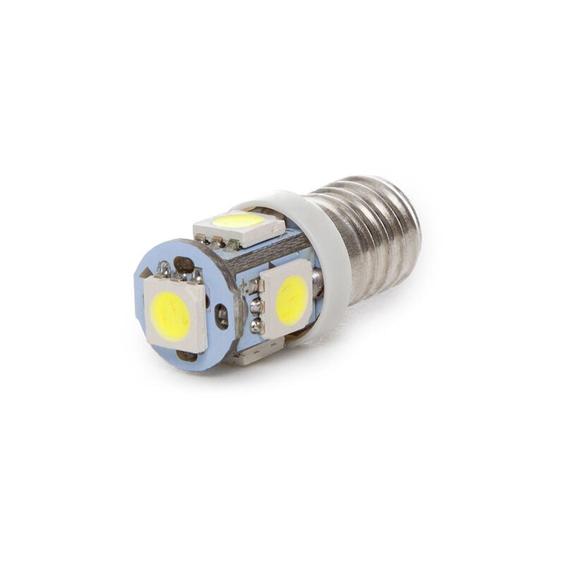 Ampoule led E10 1W 90Lm 6000ºK 12VDC LEDs 40.000H [CA-E10-5MD5050-CW] - Blanc froid