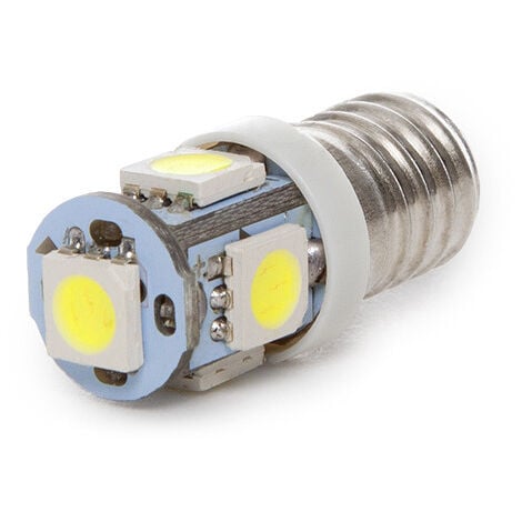 Ampoule LED E10 1W 90Lm 6000ºK 12VDC LEDs 30.000H [CA-E10-5MD5050-CW]
