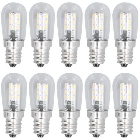 Ampoule LED E12 10 pièces 1,5W lumière blanche chaude – 500LM – Verre – Compatible plafonniers et appliques – Durée de vie 50 000h