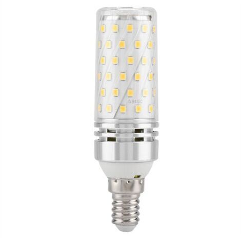 Ampoule LED E14 16W blanc chaud en forme d'épi de maïs, AC85-240V, alliage argenté