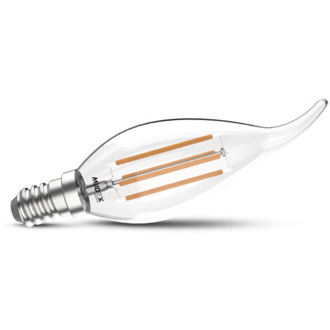 Ampoule LED E14 2W Filament Flamme "Coup de vent" Miidex Lighting®  blanc-chaud-2700k - non-dimmable