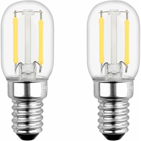 Ampoule LED E14 2W pour Refrigerateur, T22, Équivalent 15W E14 Incandescent, Blanc Chaud 2700K, 230V, Petit LED E14 pour Frigo/Lampe de Sel/Veilleuse Enfants, lot de 2 [Classe énergétique A++]