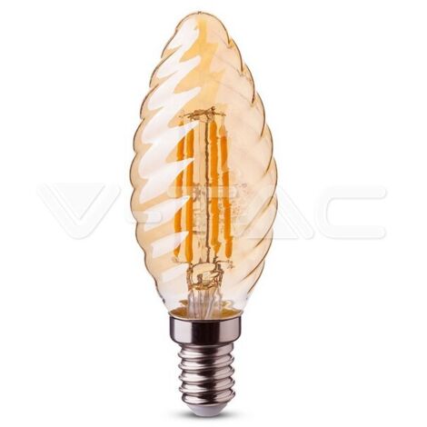 Ampoule LED E14 4W Twist C37 Blanc chaud ambrée