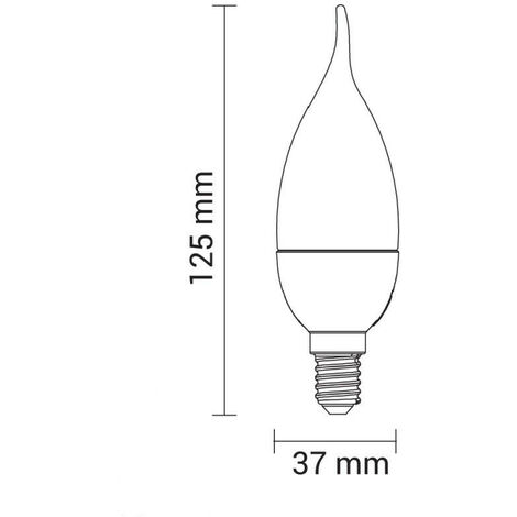 Ampoule LED E14 6W Flamme coup de vent - Blanc du Jour 6000K