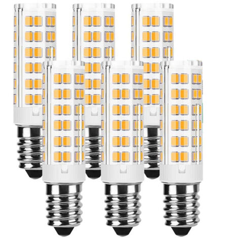 Ampoule LED E14, 7W (Équivalent Halogène 65W ) Blanc Chaud 3000K 700LM Petite vis Edison Non Dimmable Sans Scintillement AC 220-240V pour Plafonniers, Hotte Cuisine, Lampes de Bureau, Paquet de 6
