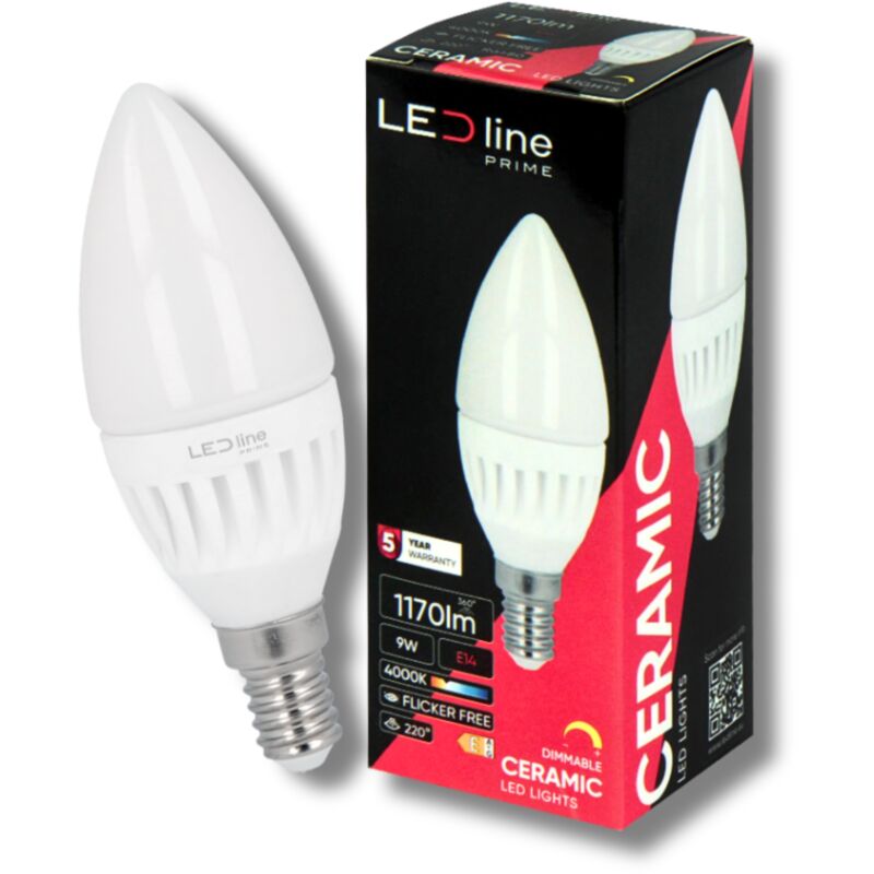 Ampoule led E14 9W 2700K chaude 1170lm dimmable bougie led ligne prime