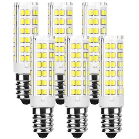 Ampoule LED E14, 9W, blanc froid 6000K, 240 lumens, culot à vis E14, non dimmable, sans scintillement, idéale pour plafonniers, hottes de cuisine, lampes de bureau, lot de 6.