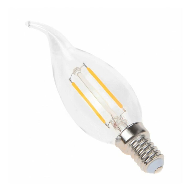 Ecolife Lighting - Blanc Neutre - Ampoule filament led flamme Transparent - E14 - BA35 - 2,5 w - smd Epistar ® - Blanc Neutre