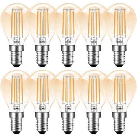 Ampoule LED E14 à intensité variable, 4 W, culot G45/P45 style Edison vintage, blanc chaud 2700 K, 350 lm, ampoule à filament LED E14, remplace les ampoules à incandescence de 35 W, à intensité variab