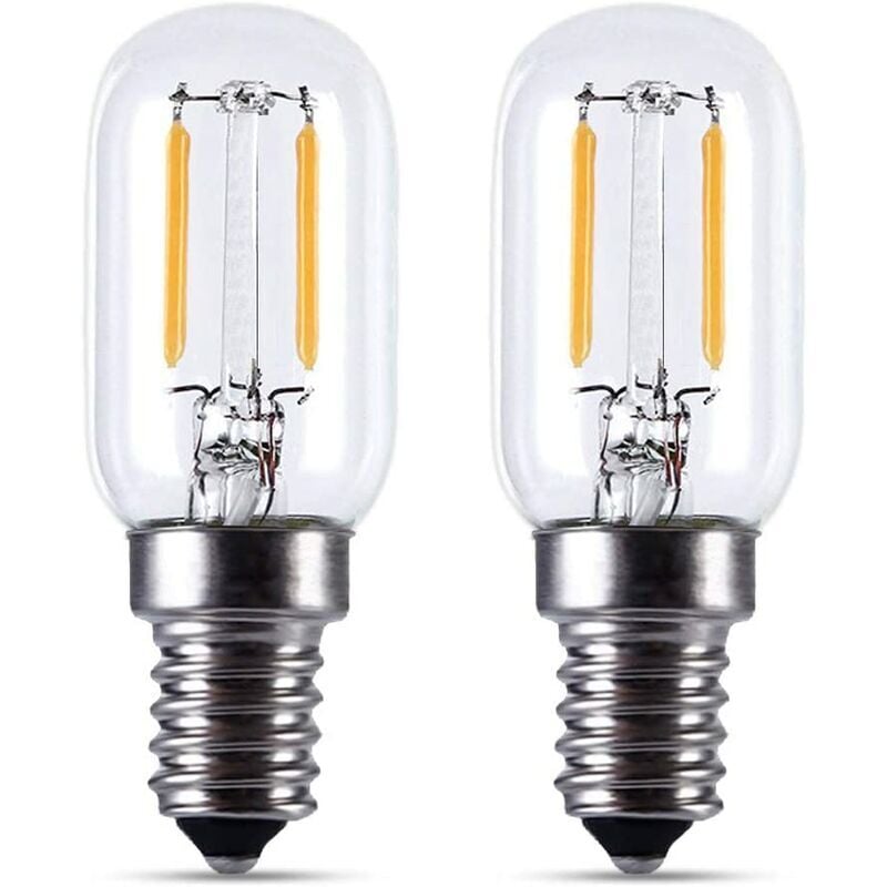 Galozzoit - 2pcs Ampoule led E14- Ampoule réfrigérateur LED2W, T22, 200LM, équivalent à une lampe à incandescence 15W, blanc chaud 2700K, 230V,