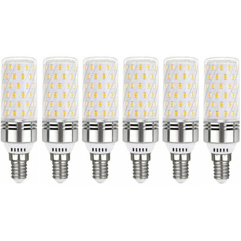 Ampoule LED E14 Blanc Chaud 3000K, Ampoules E14 Mais LED 12W Équivalent 100W Ampoule Incandescente, 360° Lumière Ampoules Culot a Vis Edison E14, Non Dimmable, Lot de 6
