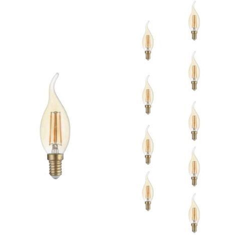 Ampoule LED E14 Flamme Filament 4W T35 (Pack de 10) - Blanc Chaud 2300K - 3500K - SILAMP