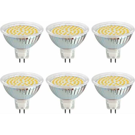 Ampoule LED E14, GU5.3, 12 V, 3 W, blanc froid 6000 K, Ø 50 mm, angle de diffusion 120°, équivalent GU5.3 35 W / 50 W, 500 lm, alimentation 12 V AC/DC, spot LED MR16GU5.3 pour cuisine/salle de bain/pl