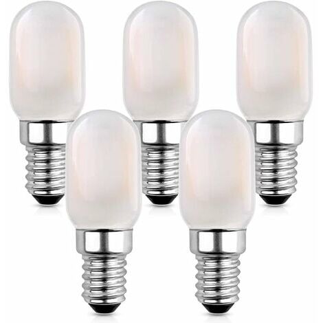 Ampoule LED E14 LED Filament Candelabra Ampoule, Lampe E14 LED Ampoule Pour Réfrigérateur, 1W Vintage Tubular Night Light Ampoule Blanc Chaud 2700K, 10W équivalent non-gradable, 5-Pack