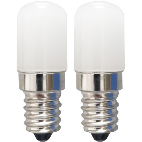 Ampoule LED E14 pour Réfrigérateur, 2W, Blanc Chaud 3000K, Ampoule pour Frigo, Lampe de Sel, Machine a Coudre, Non variable, Lot de 2