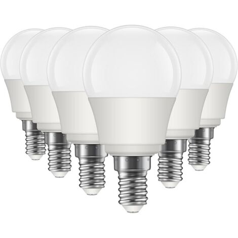 Ampoule LED E14 Type Golf 2W, Classe énergétique A, 3000K, Blanc Chaud, Culot G45/P45, équivalent à 40W, Non Dimmable, 470lm, Ampoule LED E14 à économie d'énergie, Lot de 6