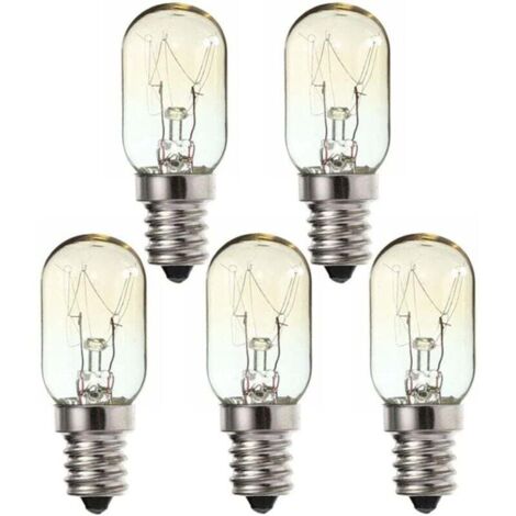 Ampoule LED E14 Lot de 5 ampoules à vis E14 15 W 230 V, ampoule chauffante petite vis Edison SES blanc chaud 2700 K, ampoule E14 pour machine à coudre, ampoule de réfrigérateur Pygmy 15 W E14 T20-RAPA