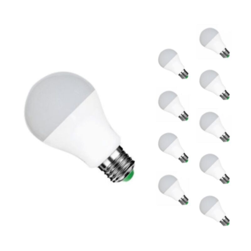 SILAMP Ampoule LED E27 12W 220V A60 180&deg; (Pack de 10) - Blanc Neutre 4000K - 5500K - 