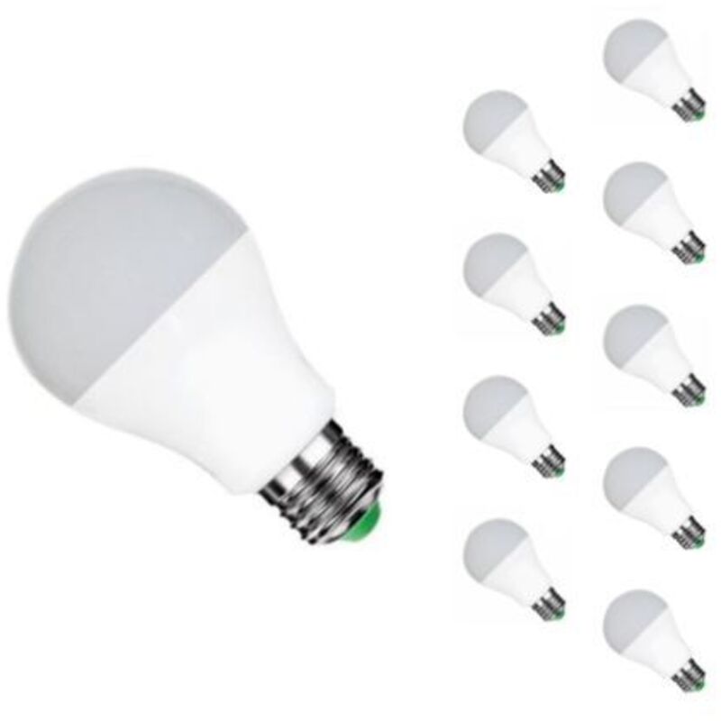 SILAMP  Ampoule LED E27 12W 220V A60 180&deg; (Pack de 10) - Blanc Chaud 2300K - 3500K