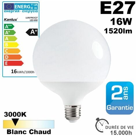 Ampoule LED E27 16W 3000K 1520lm 15,000h equ. 100w
