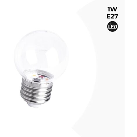 Ampoule LED E27 1W G45 transparente