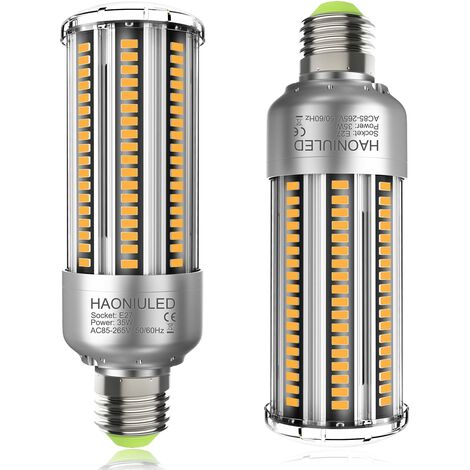Ampoule LED E27 35 W, blanc chaud 3000 K, haute luminosité 4000 lm, équivalent ampoule halogène E27 300 W, lot de 2