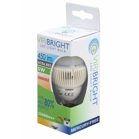 Ampoule LED E27 5W 230V blanc neutre 450 Lumens
