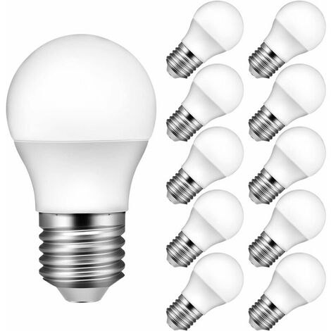 Ampoule LED E27, 6000K Blanc Froid, 3W,Lot de 10, [Classe énergétique E]