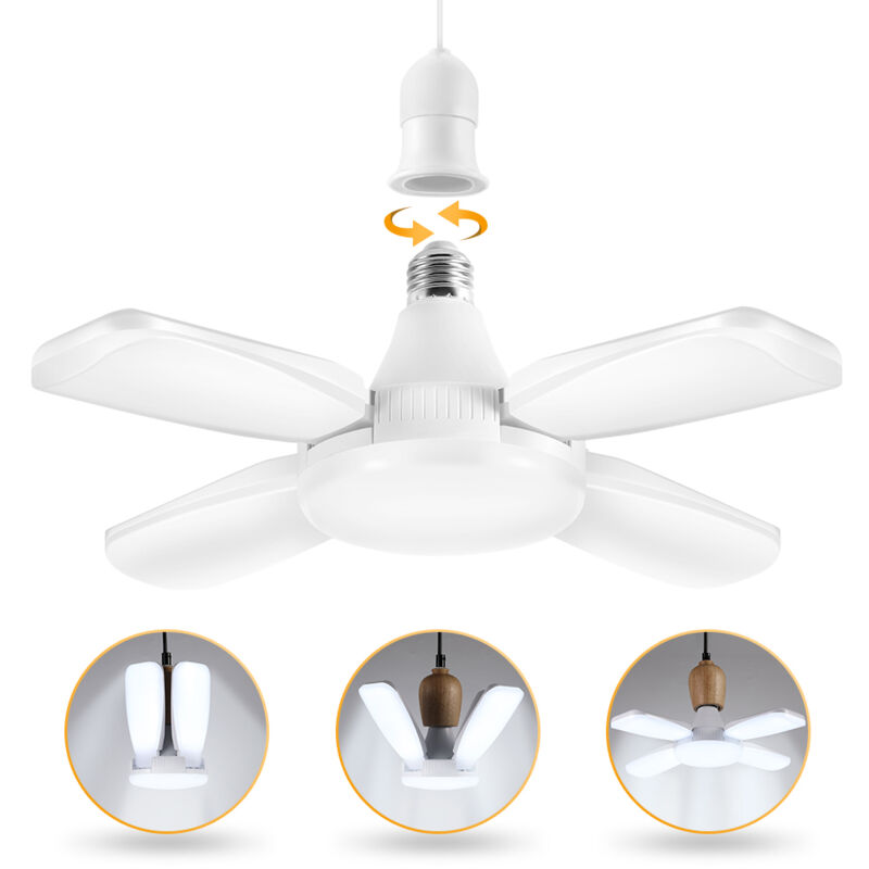 Ampoule LED E27 60W pour garage, 6500K, tension 165-265V AC, éclairage puissant