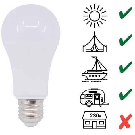 Ampoule LED E27 7W 10V / 36V - Blanc Chaud