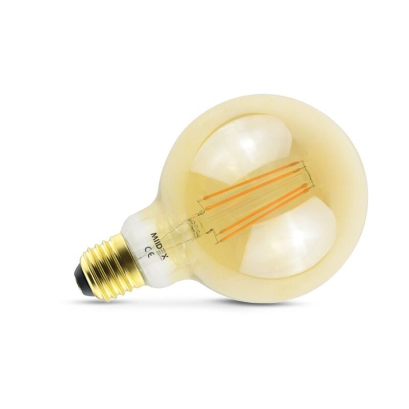 Ampoule led E27 Globe 8W cob Filament G95 Golden Miidex Lighting® blanc-chaud-2700k - non-dimmable