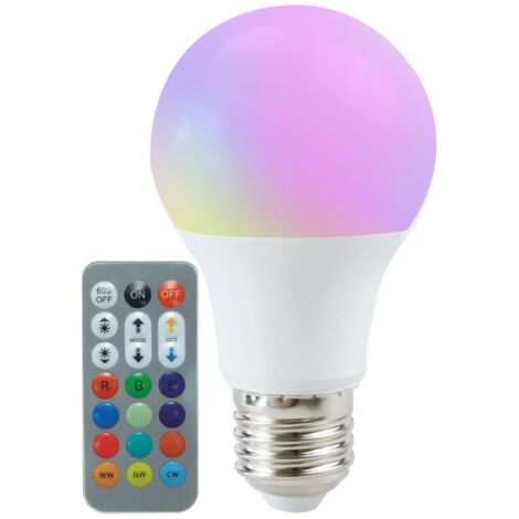 Ampoule LED E27 A60 8.5W RGBW avec Télécommande - Unité - SILUMEN