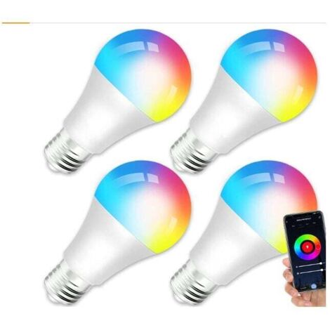 Ampoule LED E27- Ampoule Connectée Wifi E27 10W LED Multicouleurs RGB + CCT 2000K-4000K, Compatible Avec Alexa/Google Home, Ampoule Intelligente Pas Besoin de Hub, 1PCS-