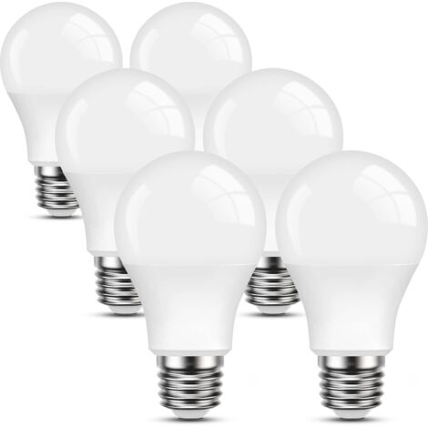 Ampoule LED E27 Blanc-Chaud,9W Equivalent 60W,3000K,806LM,Ampoule Standar A60 avec Culot à Vis,Non Dimmable,Pas de Scintillement,220v-240v,pour Maison Restaurant Café Bar,Lot de 6