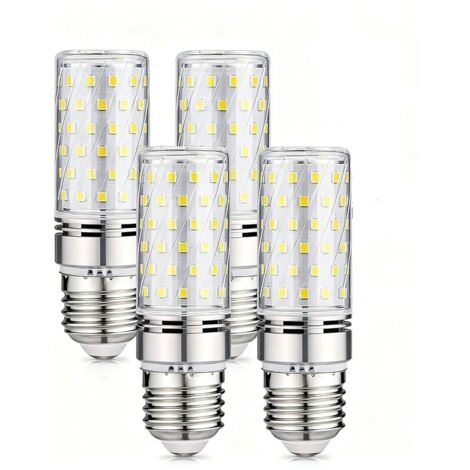 Ampoule LED E27 Blanc Froid 6000K 1600LM, 16W Ampoules LED Équivalent 150W Lampe Halogène, AC 220-240V, Non-dimmable, Gros culot à vis E27 Maïs LED, Lot de 4 [Classe énergétique F]