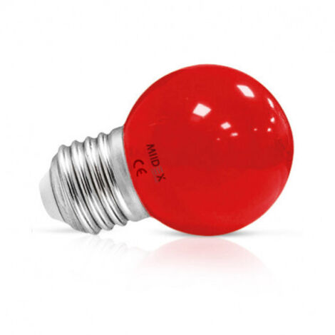 Ampoule LED E27 Bulb 1W Rouge Blister x 2