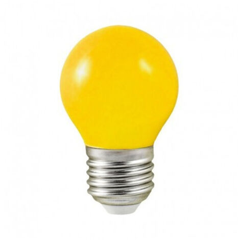 Ampoule LED E27 Bulb opaque jaune G45 1W (9W)