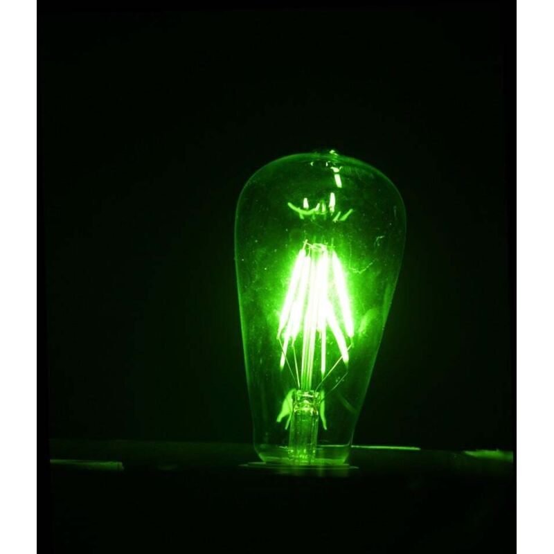Ampoule LED E27 Edison Style Rétro en Rose, Bleu, Vert, Blanc Neutre et Blanc Chaud Couleur LED: Vert Ampoule LED E27 Edison Style Rétro en Rose, Bleu, Vert, Blanc Neutre et Blanc Chaud Couleur LED: Vert