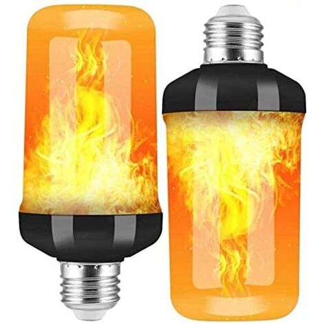 Ampoule LED E27 effet flamme, lot de 2, avec capteur de gravité, lumière LED vacillante pour Halloween, intérieur/extérieur/bar/fête-AquaForge