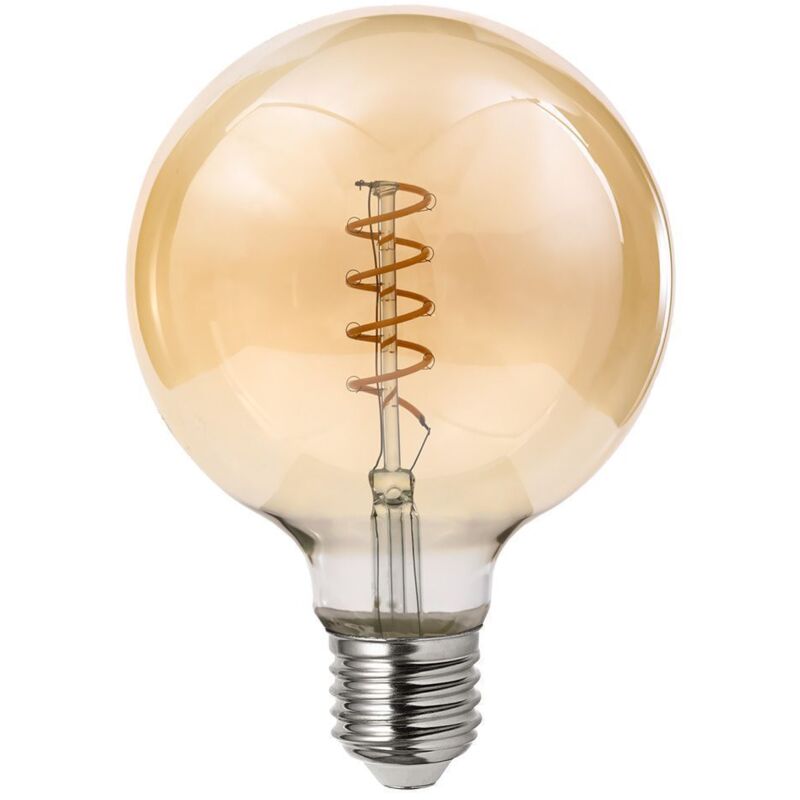 Ampoule led E27 G95 4W Ambrée Filament Déco Vintage Température de Couleur: Blanc chaud 2200K