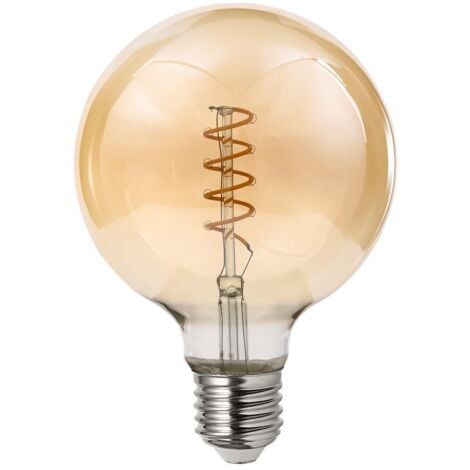Ampoule LED E27 G95 4,5W Ambrée Filament Déco Vintage Température de Couleur: Blanc chaud 2200K