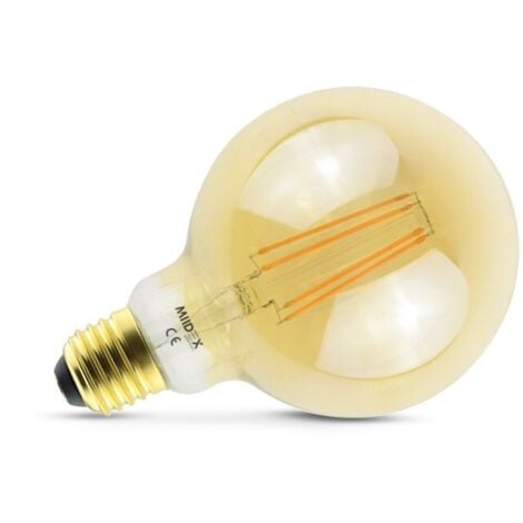 VISION-EL LED E27 Globe 8W COB Filament G95 Miidex Lighting® blanc-neutre-4000k - non-dimmable - golden
