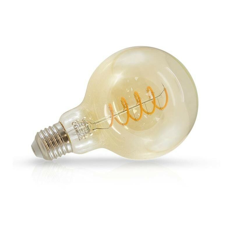 Ampoule led E27 Globe 4W cob Filament Spirale G95 Golden Miidex Lighting® blanc-chaud-2700k - non-dimmable