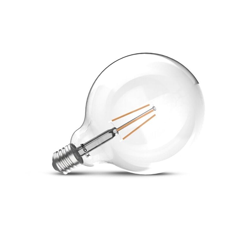 Ampoule led E27 Globe 8W cob Filament G125 Miidex Lighting blanc-chaud-2700k - non-dimmable