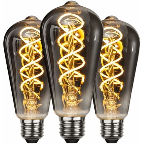 Ampoule LED E27 Vintage, Économie d'énergie, de Style Industriel, Ampoule E27 Lampe Décorative Rétro Antique, 4W pour Chambre Restaurant Café Bar Bistro, Filament Jaune, 3 Pièces