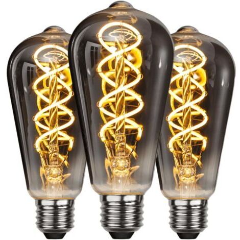 Ampoule LED E27 Vintage, Économie d'énergie, de Style Industriel, Ampoule E27 Lampe Décorative Rétro Antique, 6W pour Chambre Restaurant Café Bar Bistro, Filament Jaune, 3 Pièces