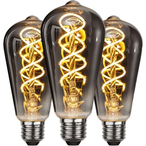Ampoule LED E27 Vintage, Économie d'énergie, de Style Industriel, Ampoule E27 Lampe Décorative Rétro Antique, 6W pour Chambre Restaurant Café Bar Bistro, Filament Jaune, 3 Pièces