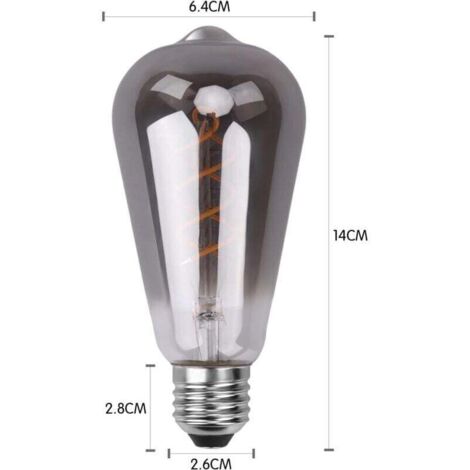 Ampoule LED E27 Vintage, Économie d'énergie, de Style Industriel, Ampoule E27 Lampe Décorative Rétro Antique, 6W pour Chambre Restaurant Café Bar Bistro, Filament Jaune, 3 Pièces