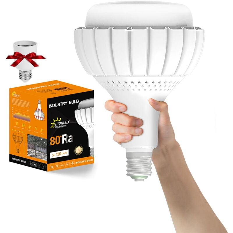 Oihpaw - Ampoule led E40 100W Blanc Froid avec Adaptateur E27, Équivaut Ampoules à Incandescence 800W, 6500K 13000LM Ampoule éclairage Led Non