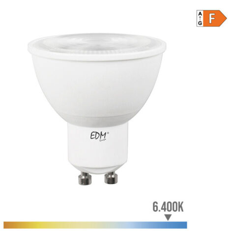 Ampoule LED EDM Dichroïque GU10 7W 550lm 6400K Lumière Froide 45° Ø5x5,5cm